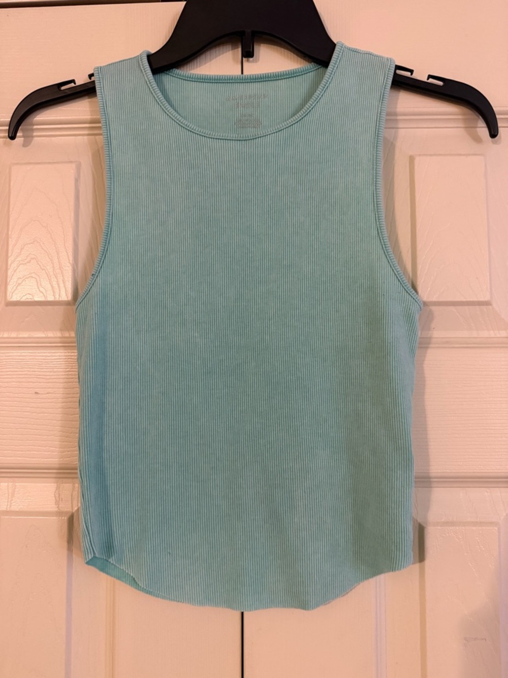 American Eagle Outfitters Ribbed Tank Top in Light Aqua